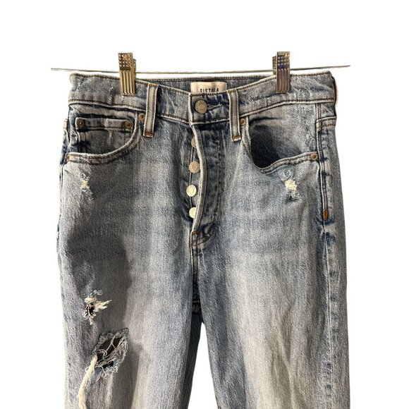 Pistola Distressed Light Wash Button-Fly Straight-Leg Jeans Size 25 EUC - Picture 5 of 10